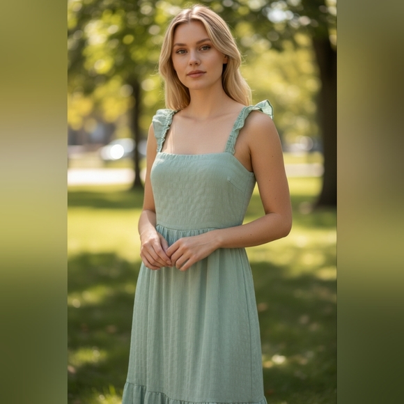 Lush Backless Green Dress - Picture 3 of 12